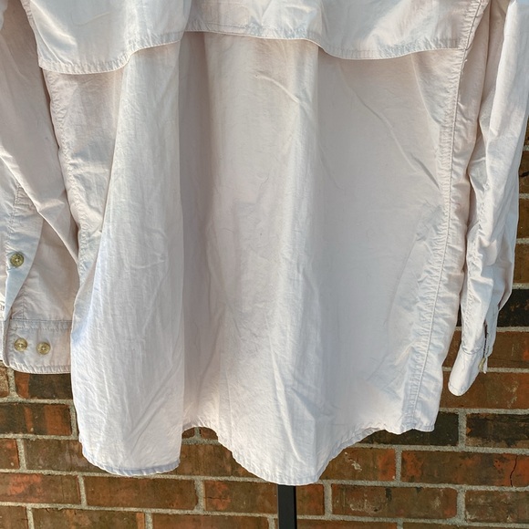 Magellan Size L Fishing Shirt Casual Button Down Relaxed Fit Tan Beige Pockets - Picture 8 of 10